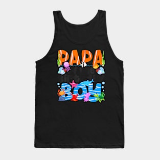 Papa Under Sea Birthday Party Boys Ocean Sea Animals Tank Top